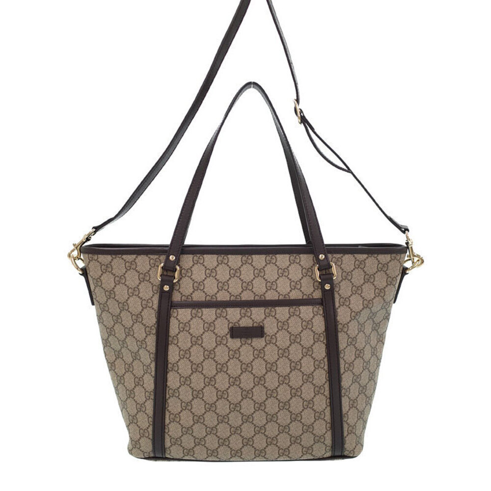 Gucci Beige Ebony GG Supreme Canvas Joy Tote Bag Brown